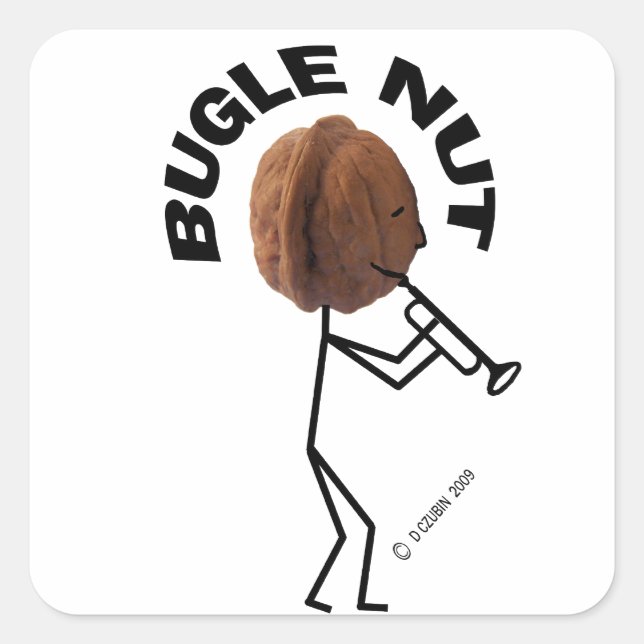 Bugle Nut Square Sticker (Front)