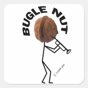 Bugle Nut Square Sticker