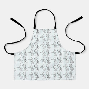Bugle Plane Boat Air Balloon Kids Apron