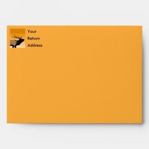 Bugling Bull Elk at Sunset Original Wildlife Art Envelope