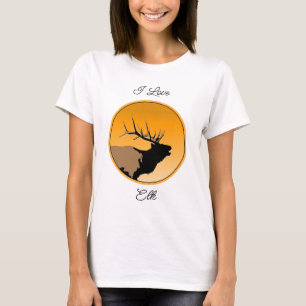 Bugling Bull Elk at Sunset Original Wildlife Art T-Shirt