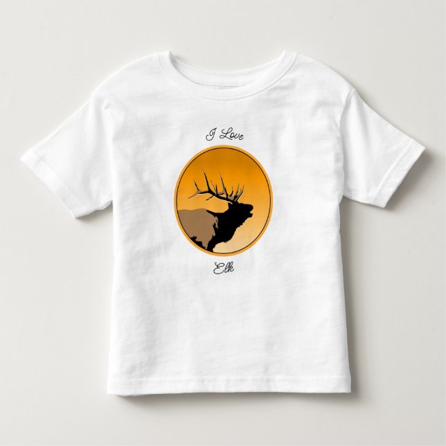 Bugling Bull Elk at Sunset Original Wildlife Art Toddler T-Shirt (Front)