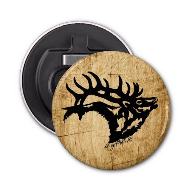 Bugling Bull Elk Bottle Opener (Front)