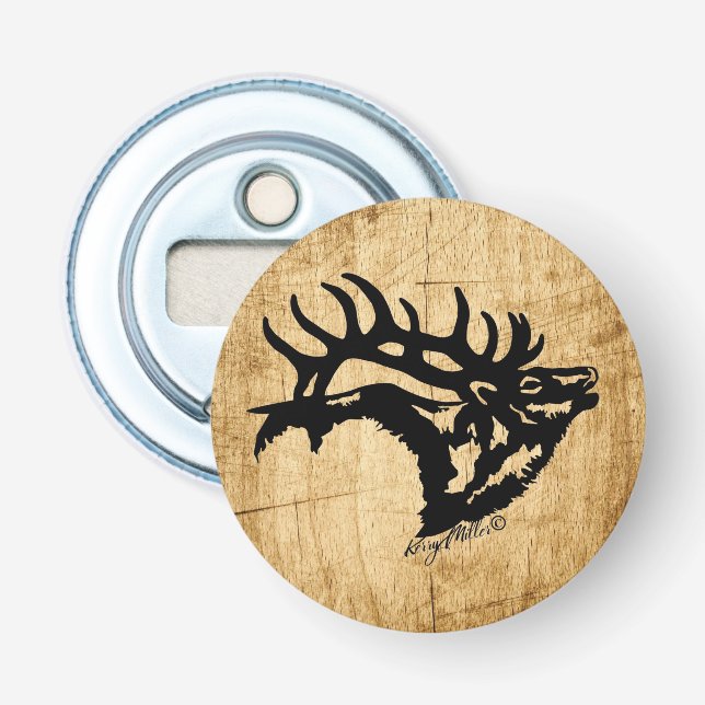 Bugling Bull Elk Bottle Opener (Front)