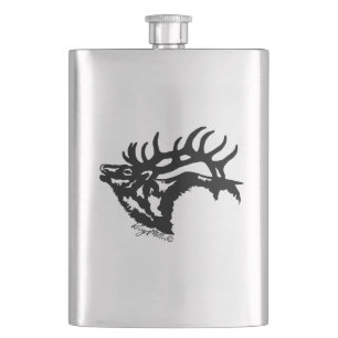 Bugling Bull Elk Hip Flask