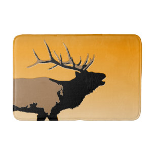 Bugling Elk at Sunset  - Original Wildlife Art Bath Mat