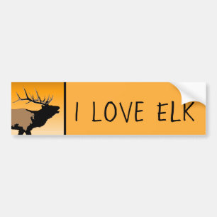 Bugling Elk at Sunset  - Original Wildlife Art Bumper Sticker