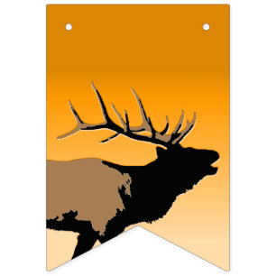 Bugling Elk at Sunset - Original Wildlife Art Bunting