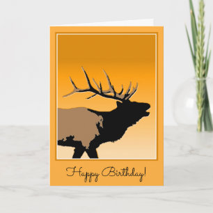 Bugling Elk at Sunset - Original Wildlife Art Card