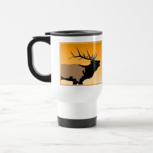 Bugling Elk at Sunset - Original Wildlife Art Travel Mug