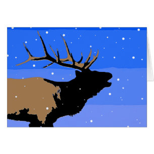 Bugling Elk in Winter - Original Wildlife Art
