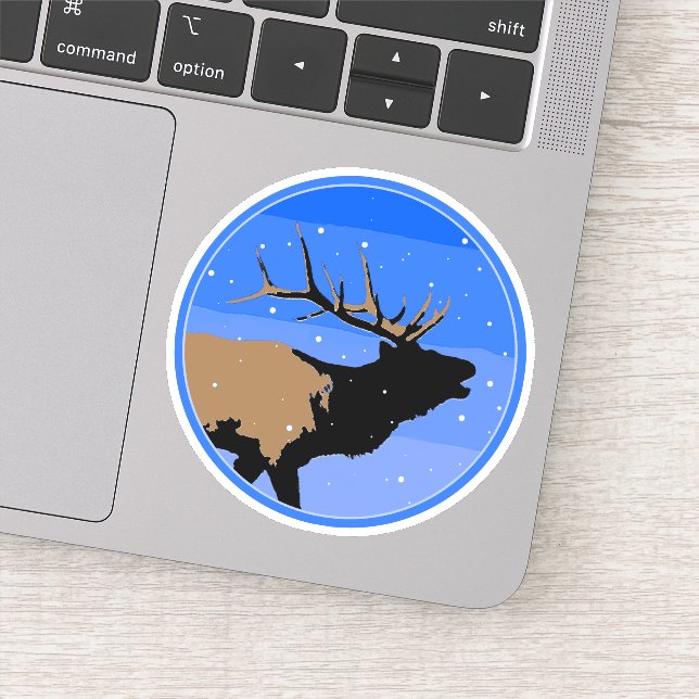 Bugling Elk in Winter  - Original Wildlife Art (Detail)