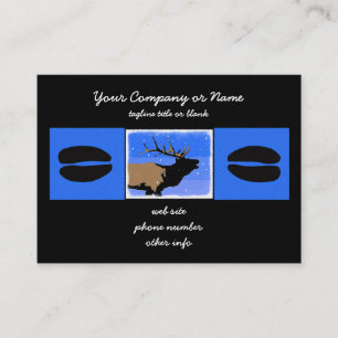 Bugling Elk in Winter  - Original Wildlife Art Business Card