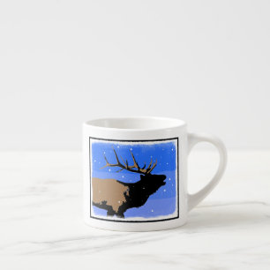Bugling Elk in Winter  - Original Wildlife Art Espresso Cup