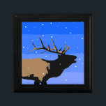 Bugling Elk in Winter  - Original Wildlife Art Gift Box<br><div class="desc">Bugling Elk in Winter portrait, original painting. We specialise in cute and funny original art. Buy this for yourself or as a great gift for your Elk loving friends. Be creative - click on CUSTOMIZE to add/remove/change text, resize the picture, change colours or anything else the customisation tool will allow!...</div>