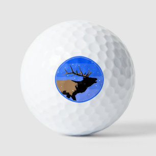 Bugling Elk in Winter  - Original Wildlife Art Golf Balls