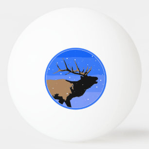 Bugling Elk in Winter - Original Wildlife Art Ping Pong Ball