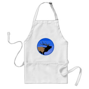 Bugling Elk in Winter - Original Wildlife Art Standard Apron