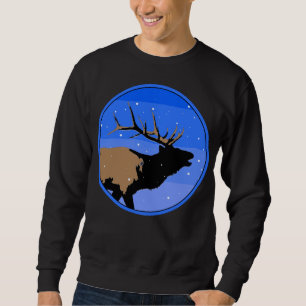 Bugling Elk in Winter - Original Wildlife Art Sweatshirt