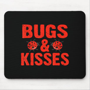 Bugs & Kisses Hugs Ladybugs Valentines Day Lov Mouse Pad