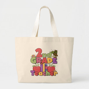 Bugs and Apples 2nd Grade Large Tote Bag