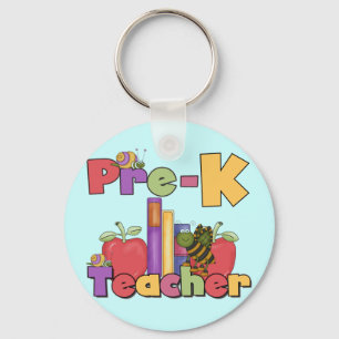 Bugs and Apples Pre-K Teacher Tshirts and Gifts Key Ring