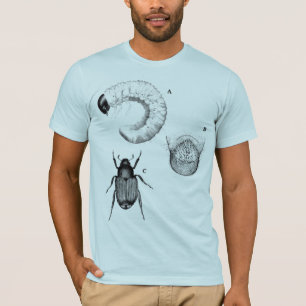 Bugs and Beetles blue semi fitted mens tshirt
