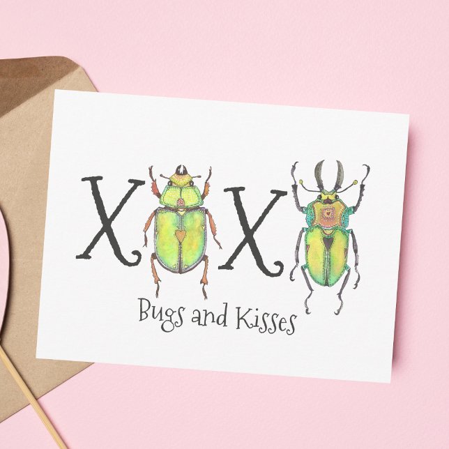 Bugs and Kisses I Miss You Insect School Postcard (Creator Uploaded)