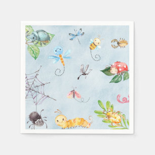 Bugs baby shower / birthday paper napkins insects.