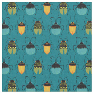 Bugs Beetles Mid Century Mod Cute Fabric