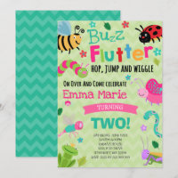 Bugs Birthday Invitation Girl Pink Bugs Party