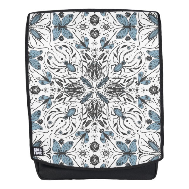 Bugs, black and blue backpack (Front)