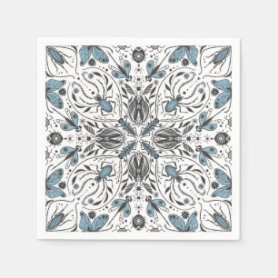 Bugs, black and blue napkin