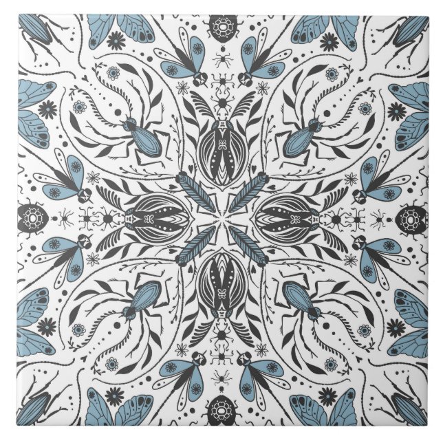 Bugs, black and blue tile (Front)