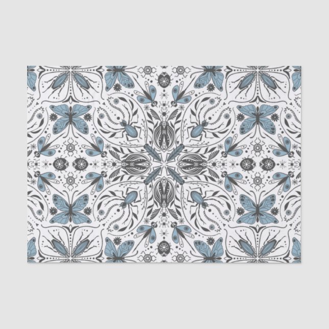 Bugs, black and blue tissue paper (Front)