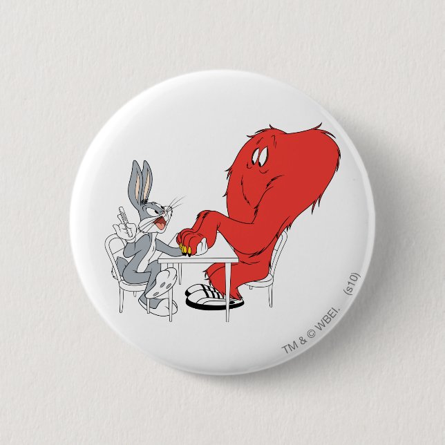 BUGS BUNNY™ and Gossamer 6 Cm Round Badge (Front)