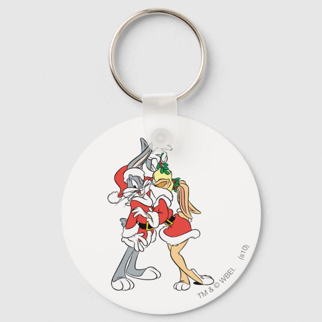 BUGS BUNNY™ and Lola Mistletoe Kiss Key Ring (Front)