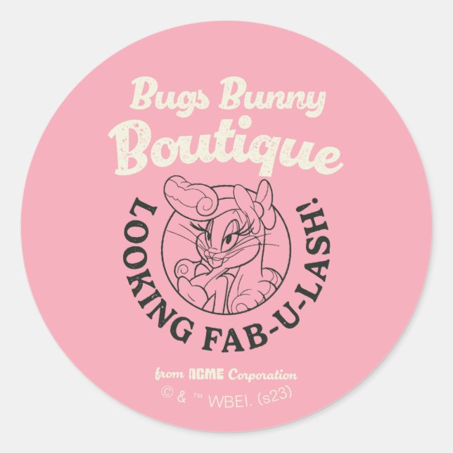 BUGS BUNNY™ Boutique - Looking Fab-U-Lash! Classic Round Sticker (Front)