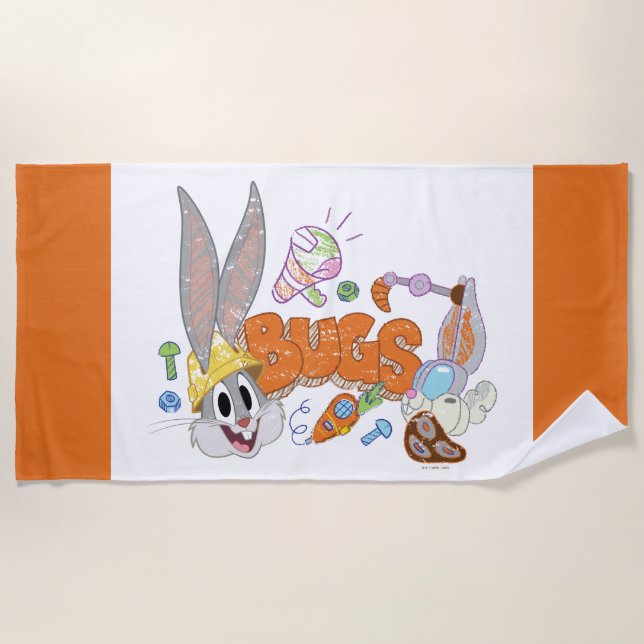 BUGS BUNNY BUILDERS™| BUGS BUNNY™ Sketch Art Beach Towel (Front)