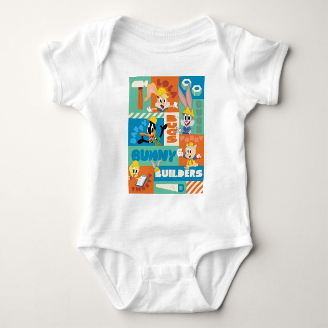 BUGS BUNNY BUILDERS™| Character Grid Pattern Baby Bodysuit (Front)
