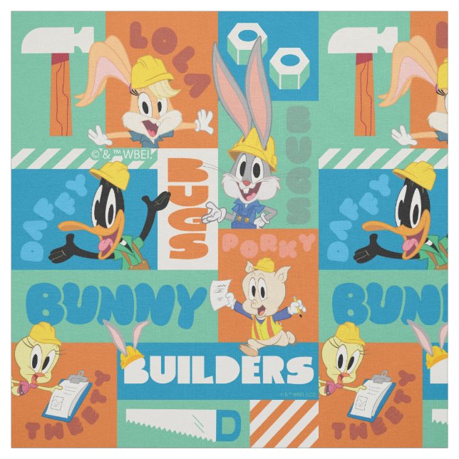 BUGS BUNNY BUILDERS™| Character Grid Pattern Fabric (Swatch)
