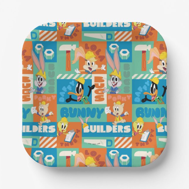 BUGS BUNNY BUILDERS™| Character Grid Pattern Paper Plate (Front)