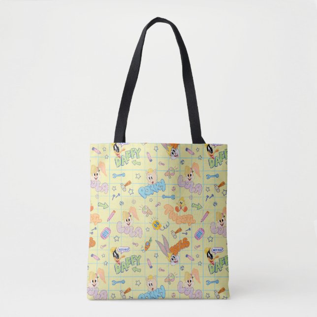 BUGS BUNNY BUILDERS™| Character Sketch Pattern Tote Bag (Front)