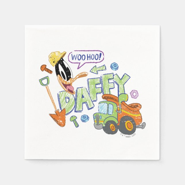 BUGS BUNNY BUILDERS™| DAFFY DUCK™ Sketch Art Napkin (Front)