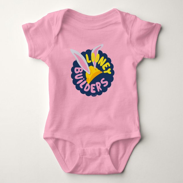 BUGS BUNNY BUILDERS™| Hard Hat Scalloped Logo Baby Bodysuit (Front)