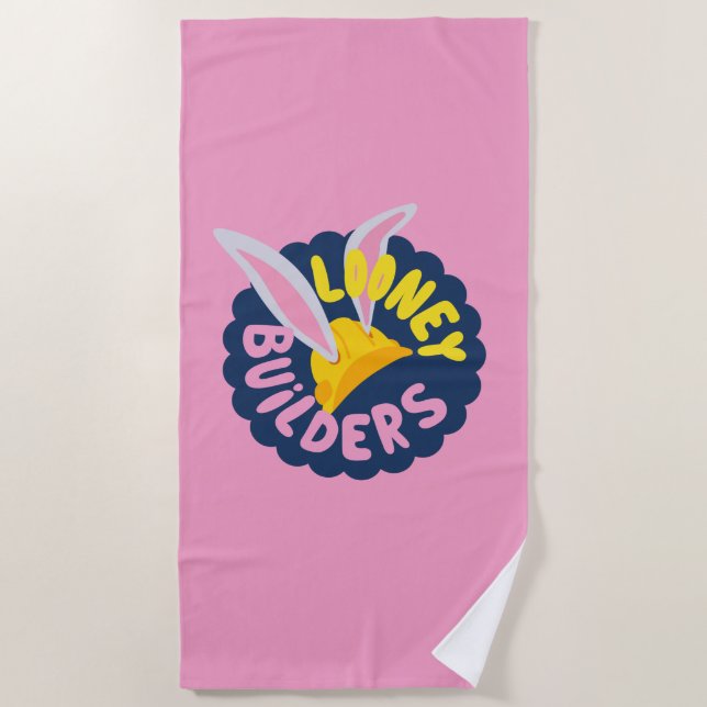 BUGS BUNNY BUILDERS™| Hard Hat Scalloped Logo Beach Towel (Front)