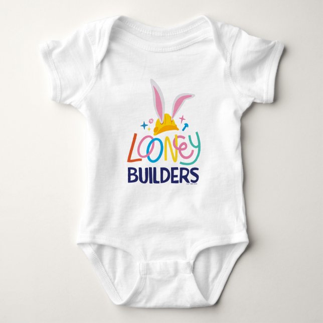 BUGS BUNNY BUILDERS™| Hard Hat Stacked Logo Baby Bodysuit (Front)