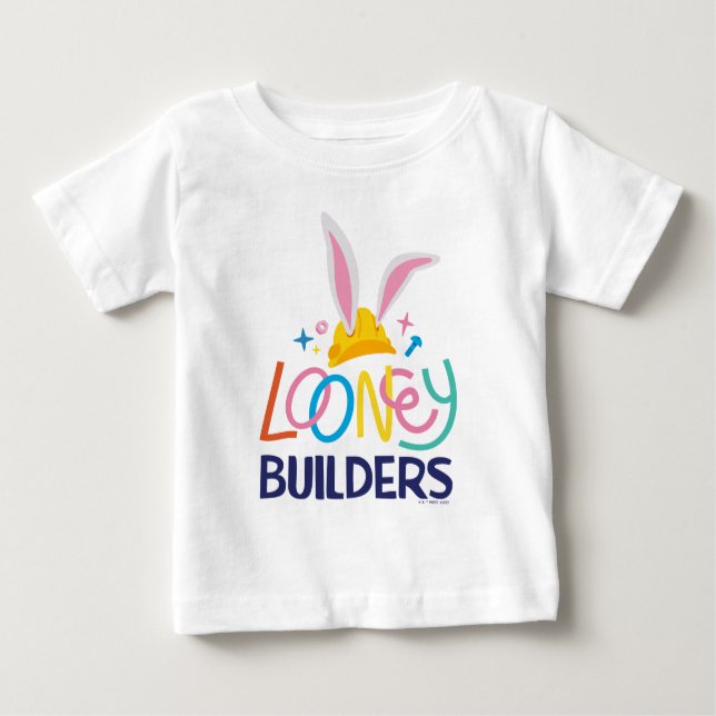 BUGS BUNNY BUILDERS™| Hard Hat Stacked Logo Baby T-Shirt (Front)