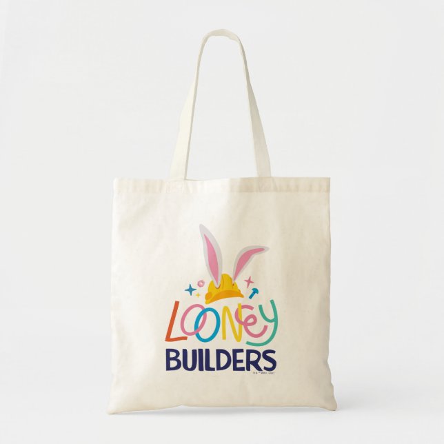 BUGS BUNNY BUILDERS™| Hard Hat Stacked Logo Tote Bag (Front)
