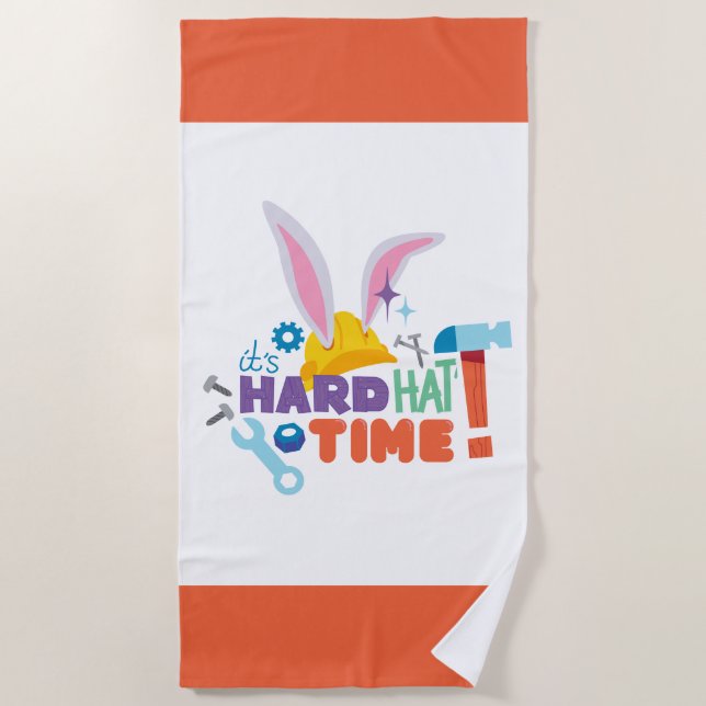 BUGS BUNNY BUILDERS™| It's Hard Hat Time Beach Towel (Front)